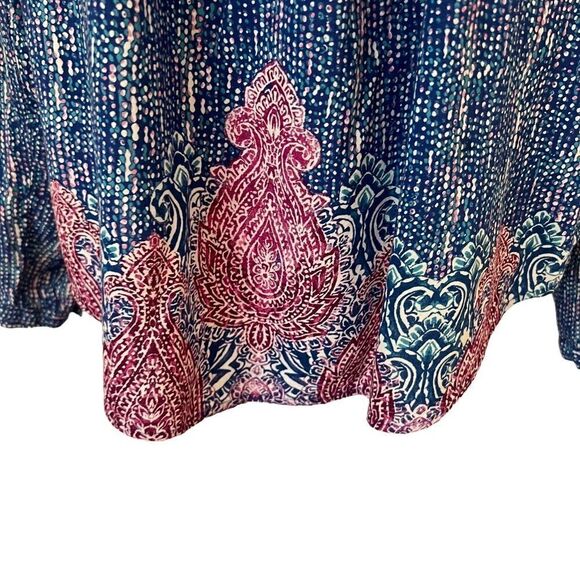 Lucky Brand Boho Blue and Pink Blouse. Size Large. Great Condition! - Picture 8 of 13